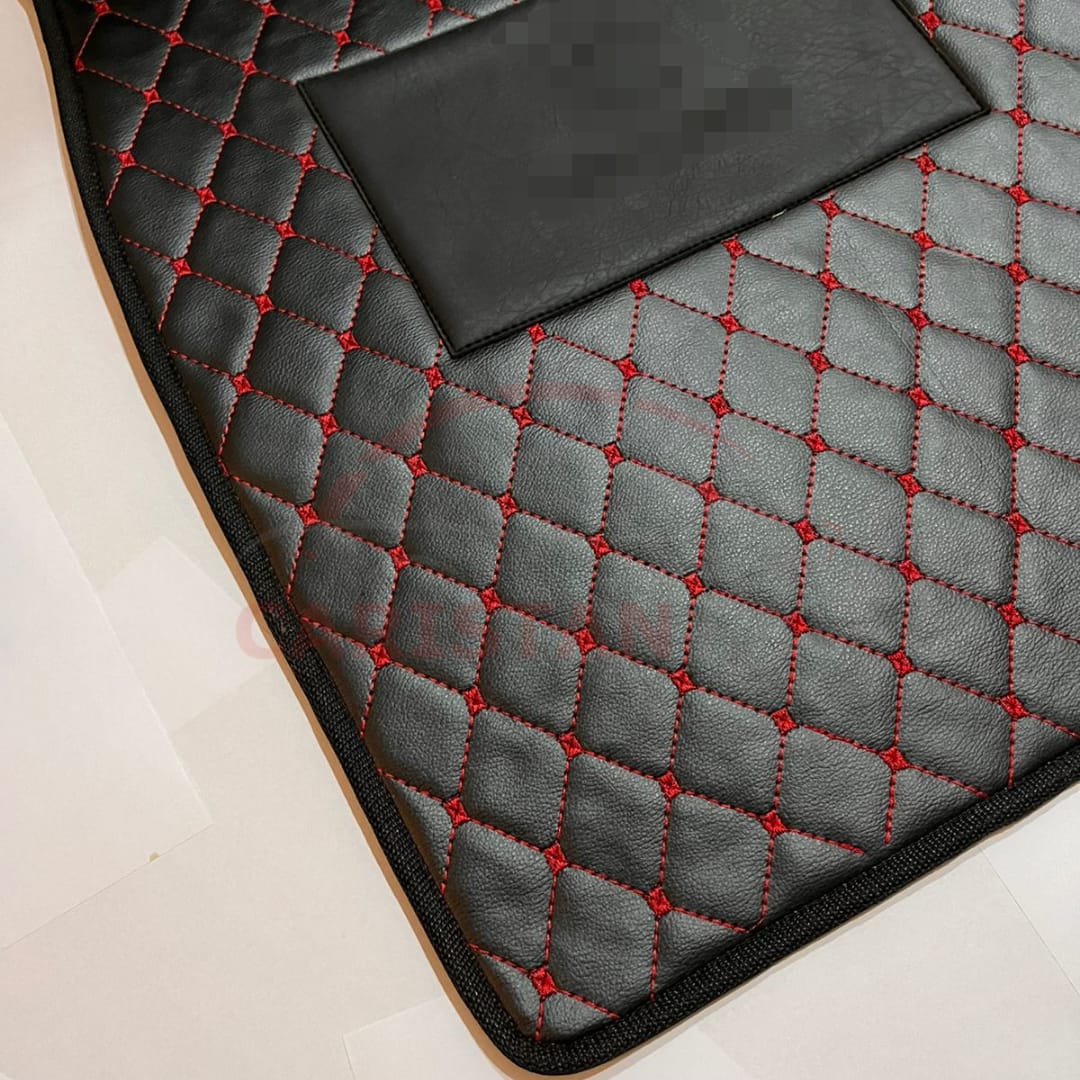Suzuki Alto Flat Style 7D Floor Mats Black With Red Stitch 2000-08
