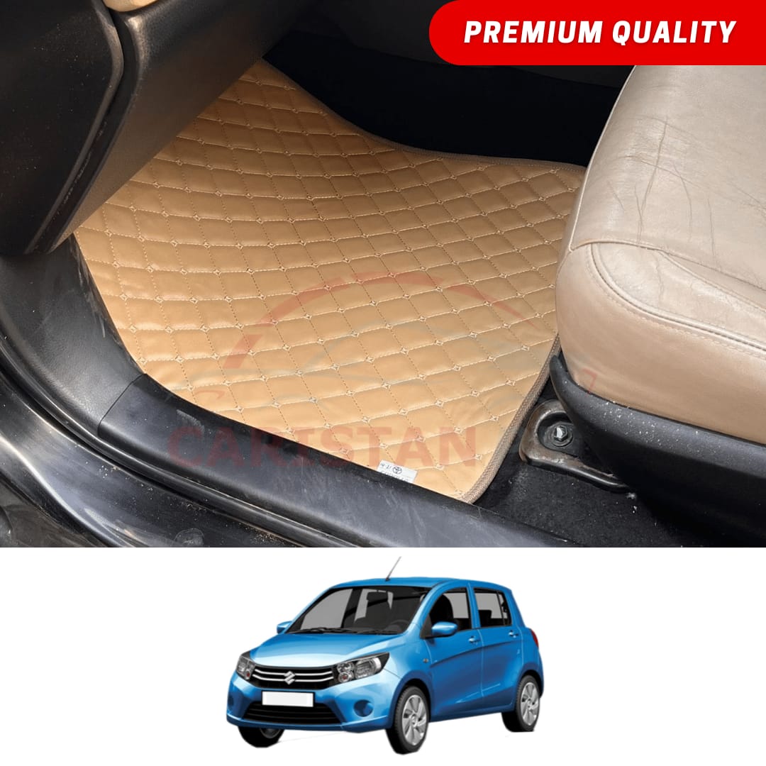 Suzuki Cultus Flat Style 7D Floor Mats Beige Stitch 2017-23