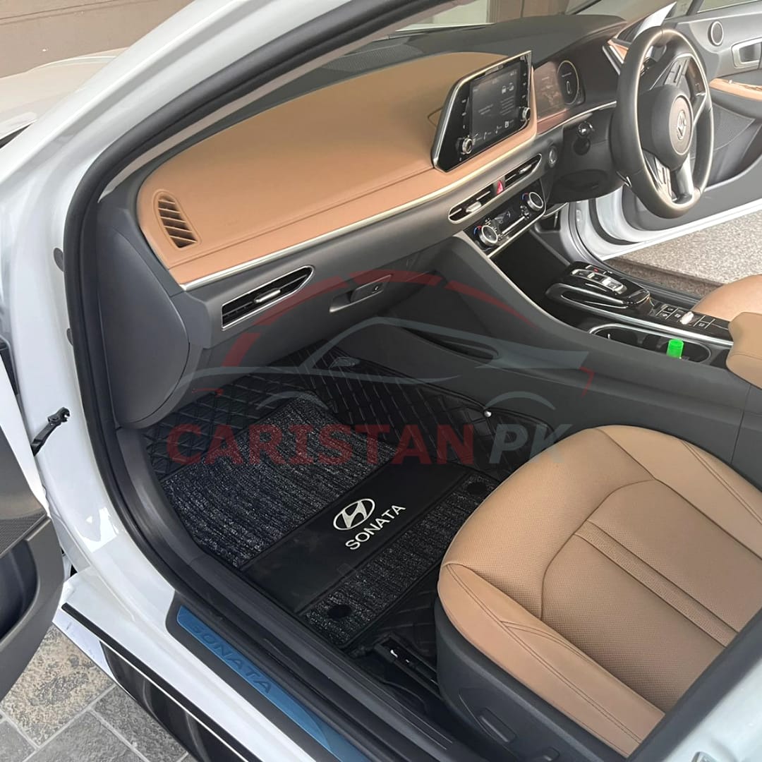  Hyundai Sonata 9D Premium Floor Mats Black With Grey Grass