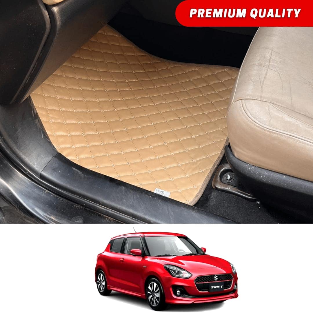 Suzuki Swift Flat Style 7D Floor Mats Beige Stitch 2022 Model & Onwards