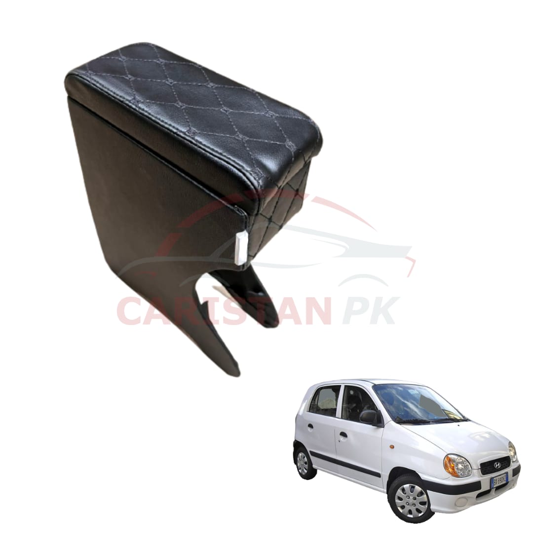 Hyundai Santro Custom Fit Car Wooden Armrest Black