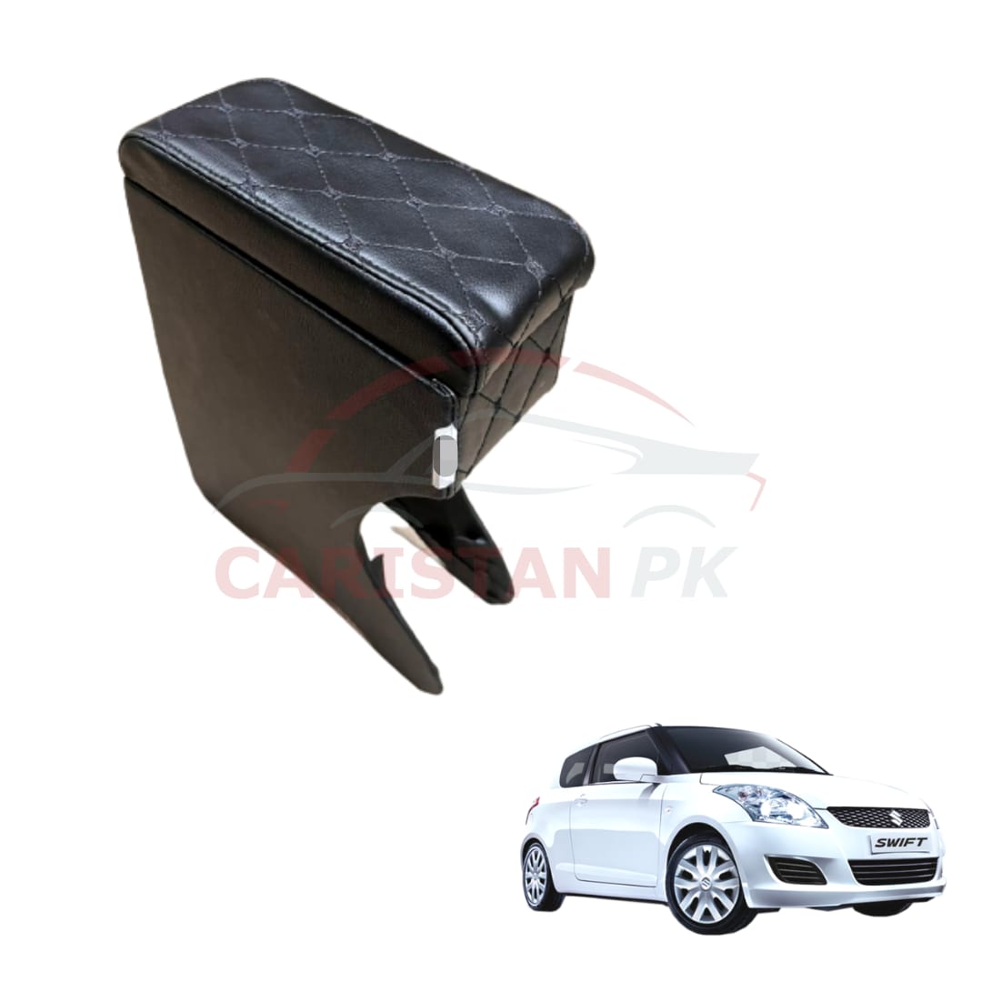 Suzuki Swift Custom Fit Car Wooden Armrest Black 2007-21