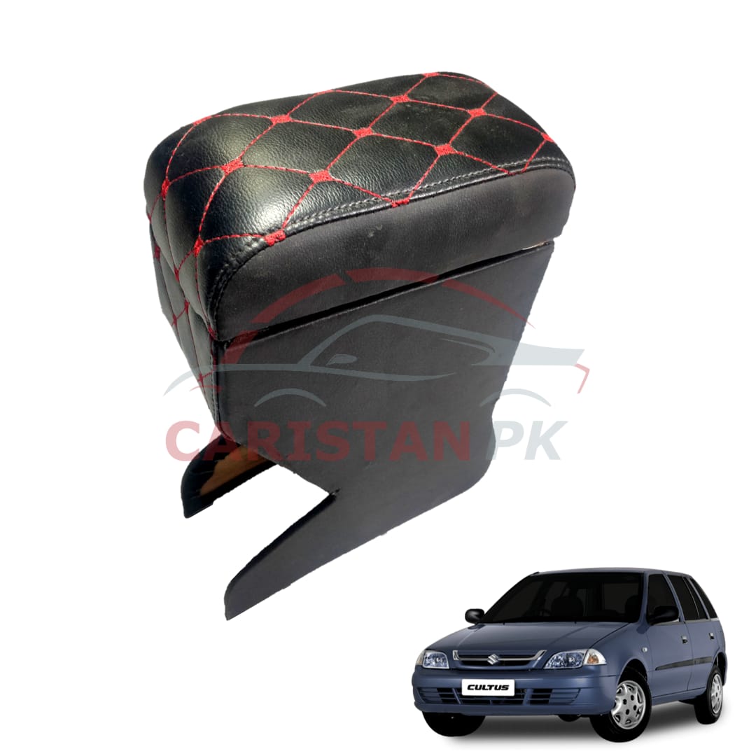 Suzuki Cultus Custom Fit Arm Rest Black With Red Stitch 2002-16