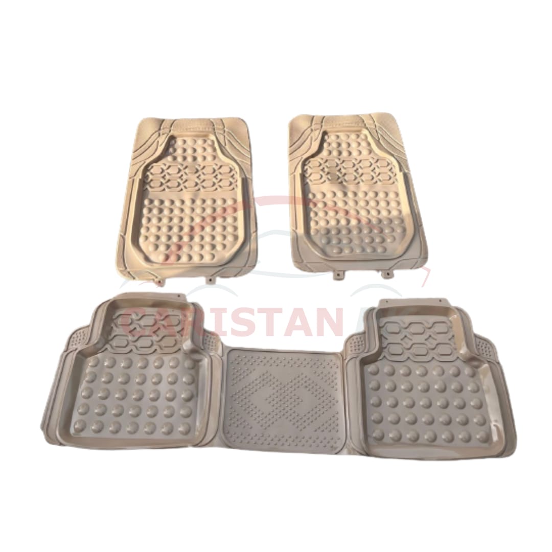Universal Beige Silicone Floor Mats 3 Piece