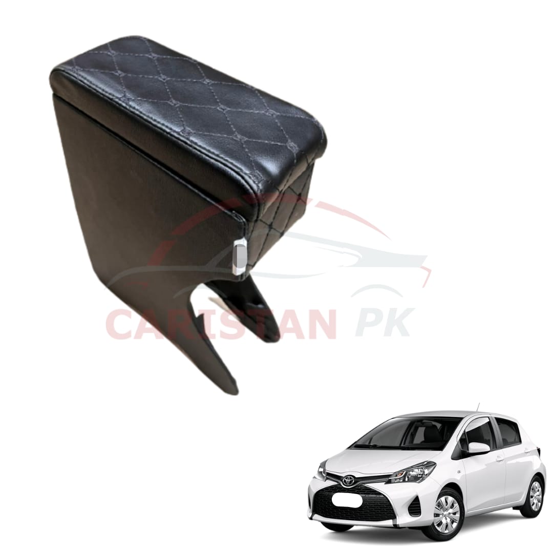 Toyota Vitz Custom Fit Car Wooden Armrest Black 2017-23