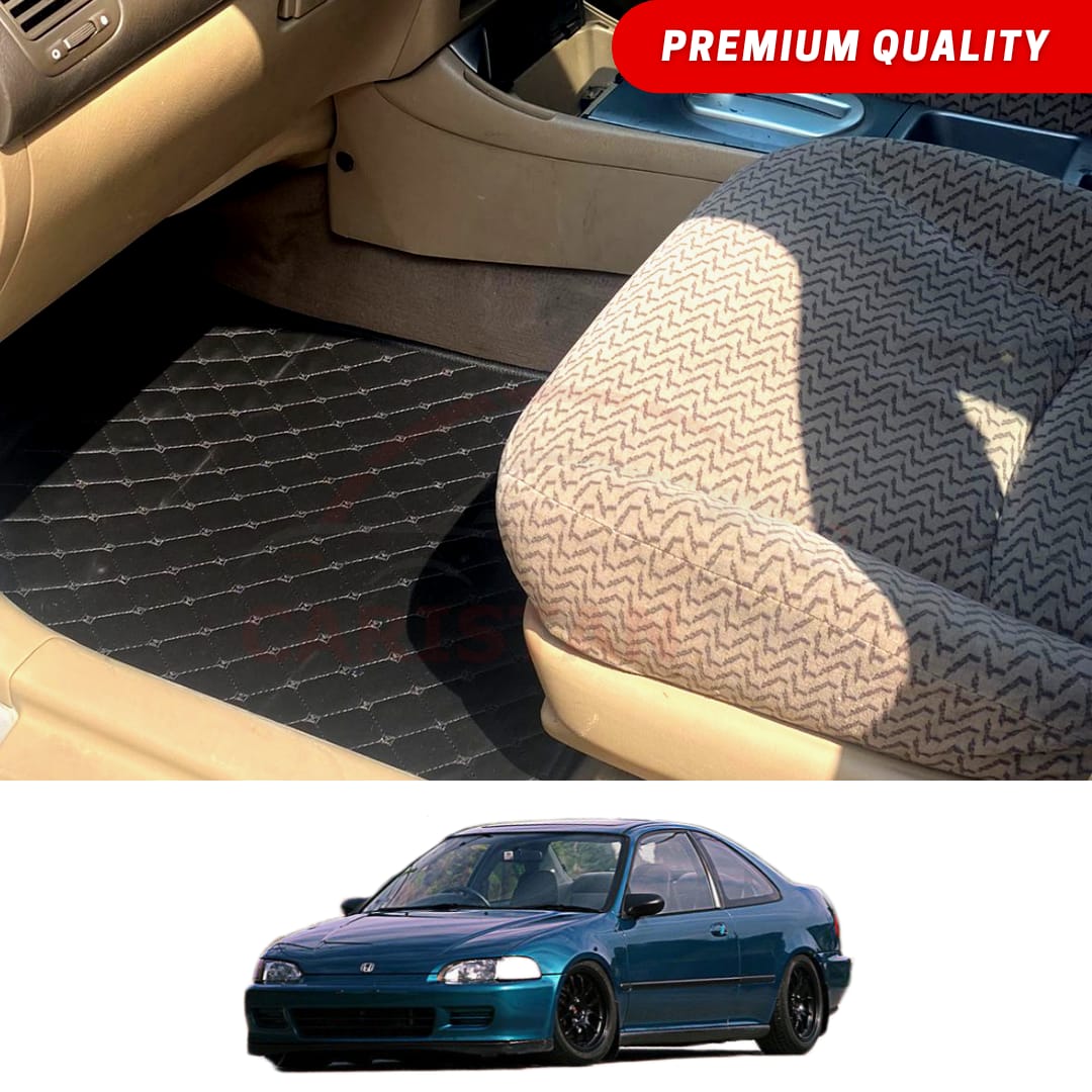 Honda Civic Dolphin Flat Style 7D Floor Mats Black