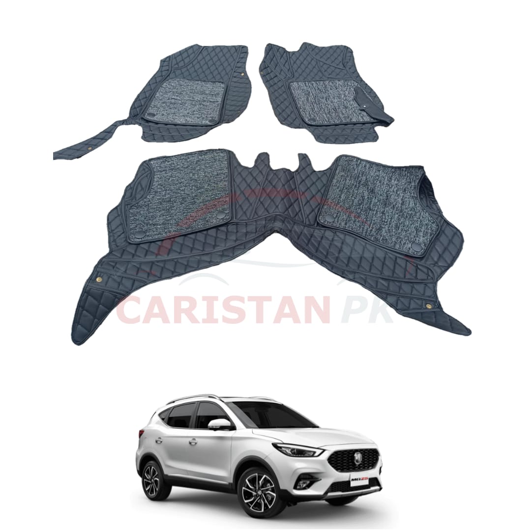 MG ZS 9D Floor Mats Black With Black Stitch