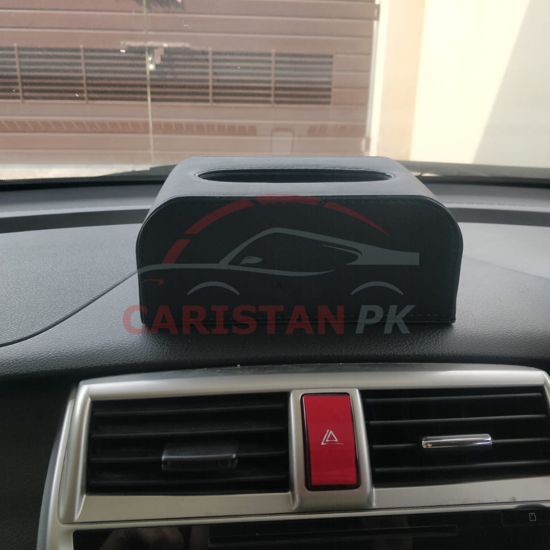 Leather Car Tissue Box Black Big Design