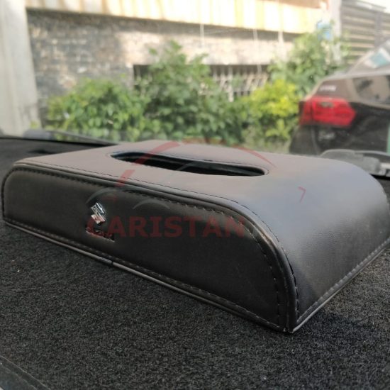 Suzuki Leather Car Tissue Box Black