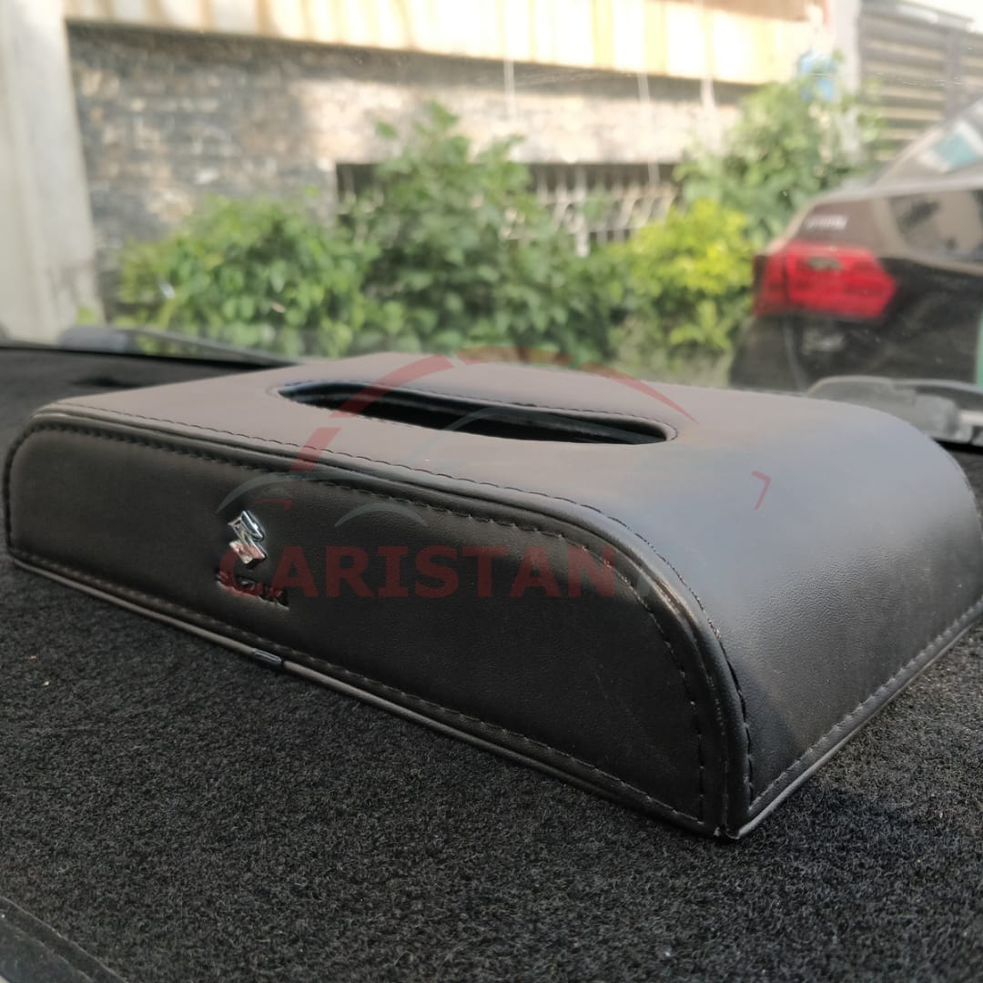 Suzuki Leather Car Tissue Box Black