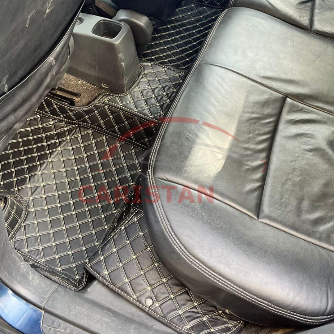 Suzuki Cultus Premium 7D Floor Mats Black With Beige Stitch 2017-23