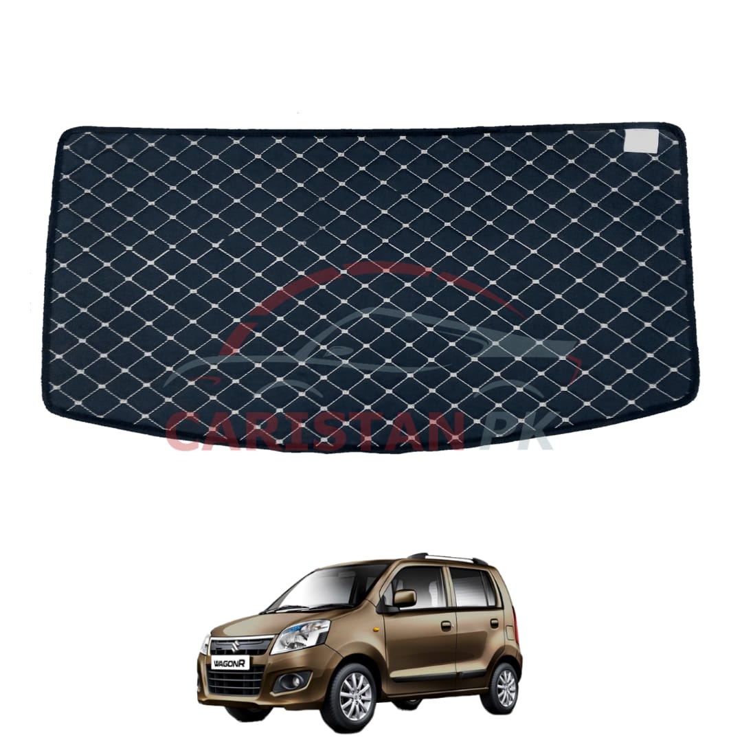 Suzuki Wagon R 7D Trunk Protection Mat Black With Beige Stitch