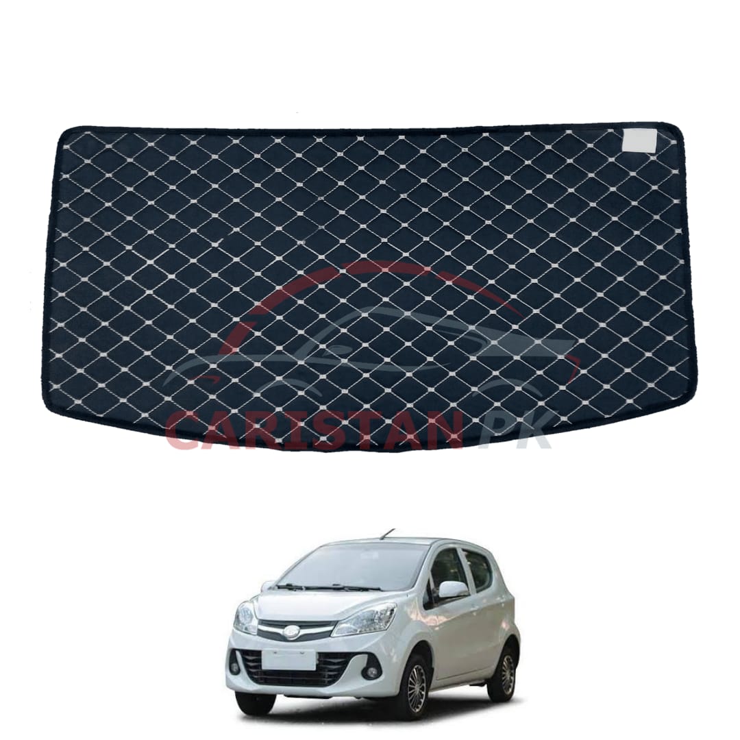 Prince Pearl 7D Trunk Protection Mat Black With Beige Stitch