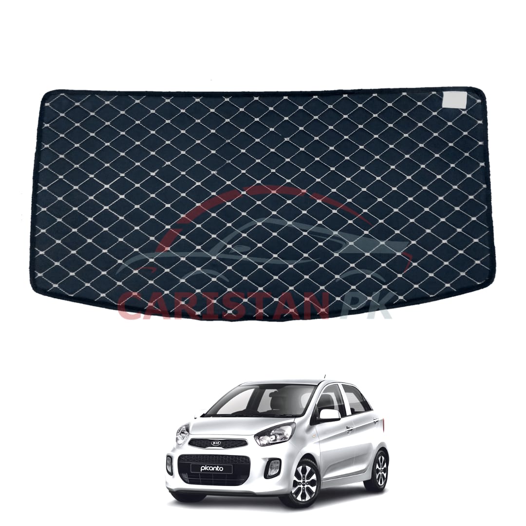 KIA Picanto 7D Trunk Protection Mat Black With Beige Stitch