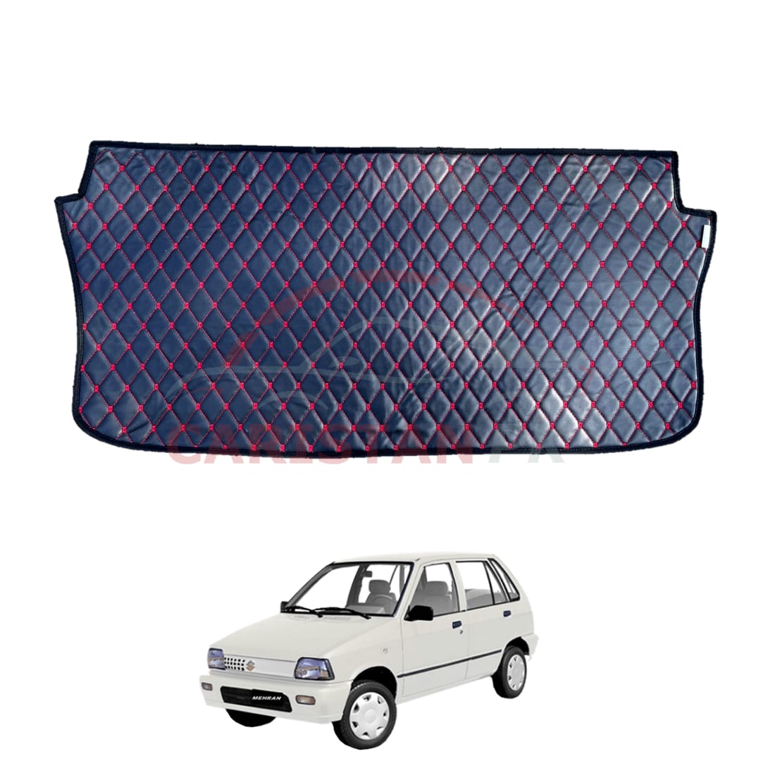 Suzuki Mehran 7D Trunk Protection Mat Black With Red Stitch