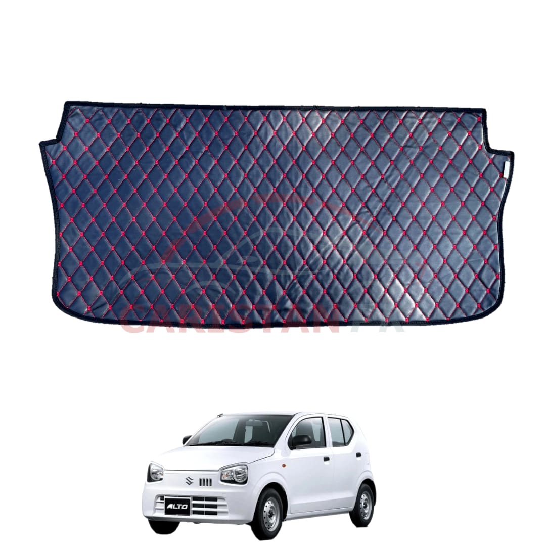Suzuki Alto 7D Trunk Protection Mat Black With Red Stitch 2017-23