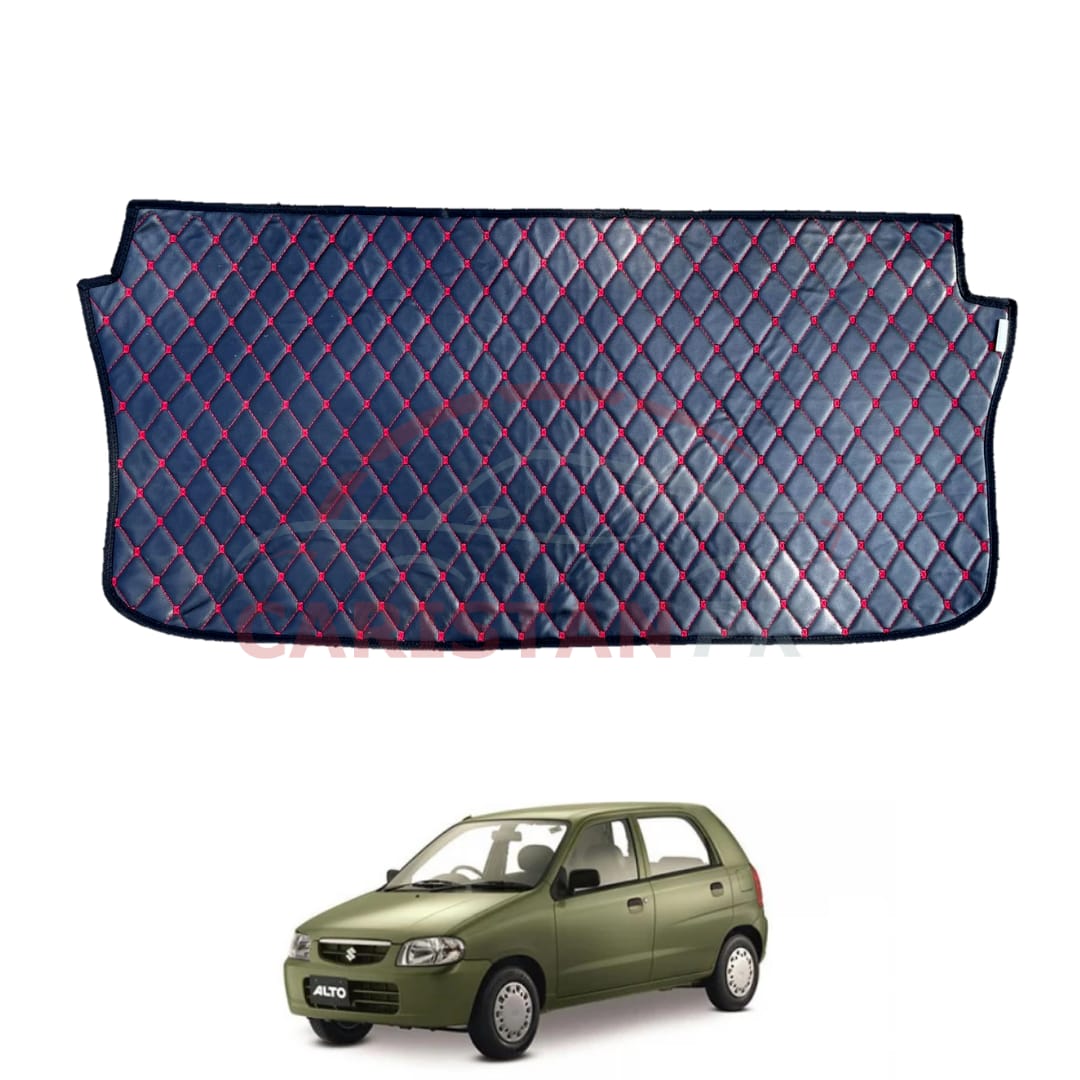 Suzuki Alto 7D Trunk Protection Mat Black With Red Stitch 2000-08