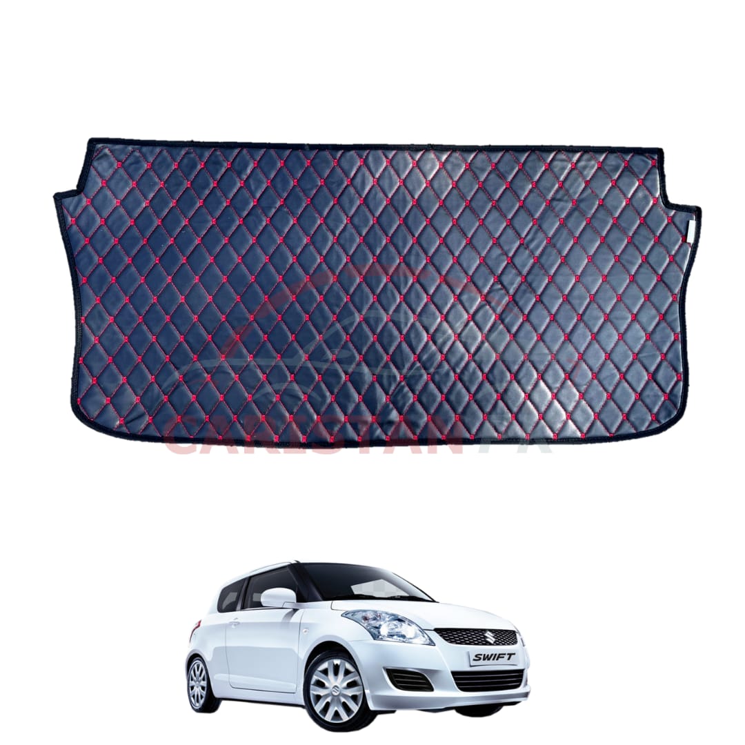 Suzuki Swift 7D Trunk Protection Mat Black With Red Stitch 2007-21