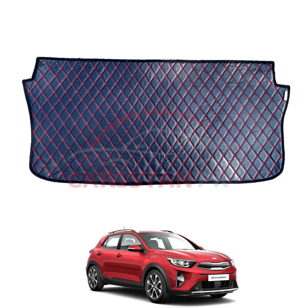 KIA Stonic 7D Trunk Protection Mat Black With Red Stitch