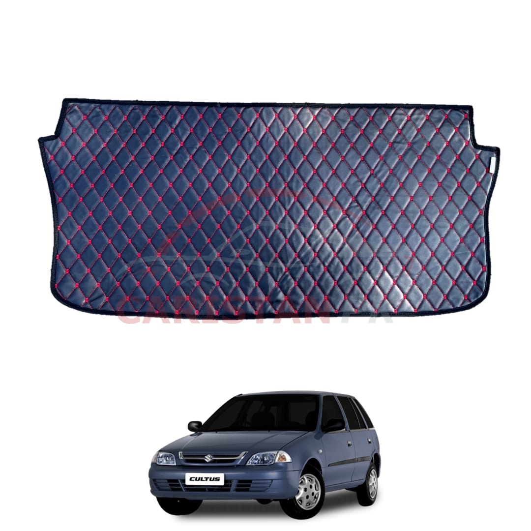 Suzuki Cultus 7D Trunk Protection Mat Black With Red Stitch 2002-16