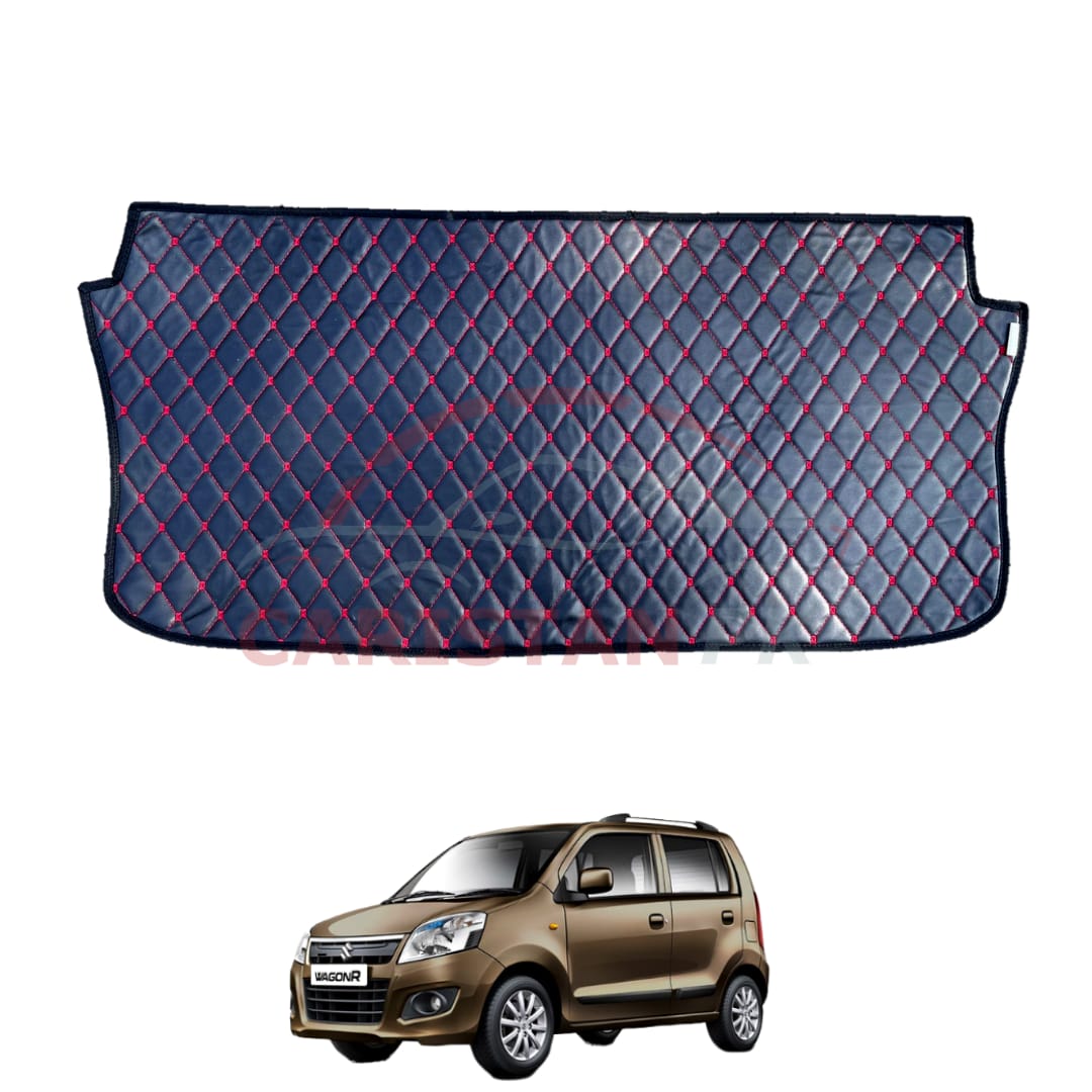 Suzuki Wagon R 7D Trunk Protection Mat Black With Red Stitch