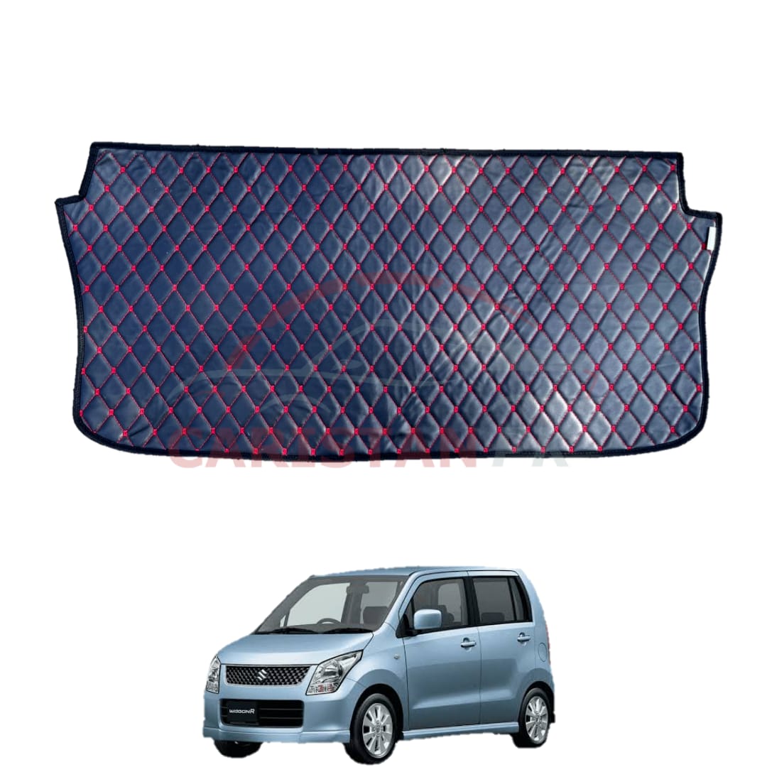 Suzuki Wagon R Japanese 7D Trunk Protection Mat Black With Red Stitch 2008-12