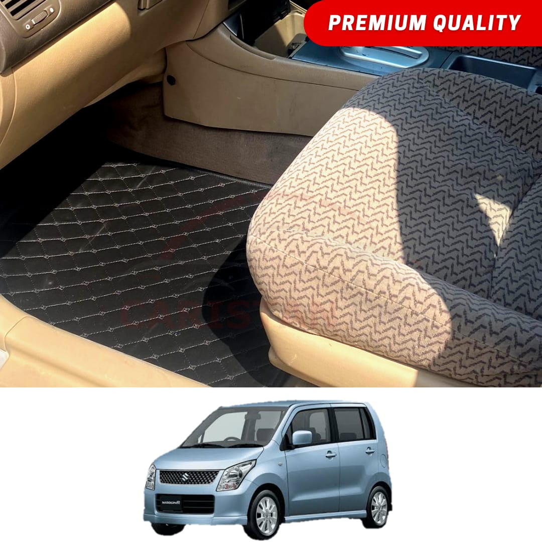 Suzuki Wagon R Japanese Flat Style 7D Floor Mats Black 2008-12