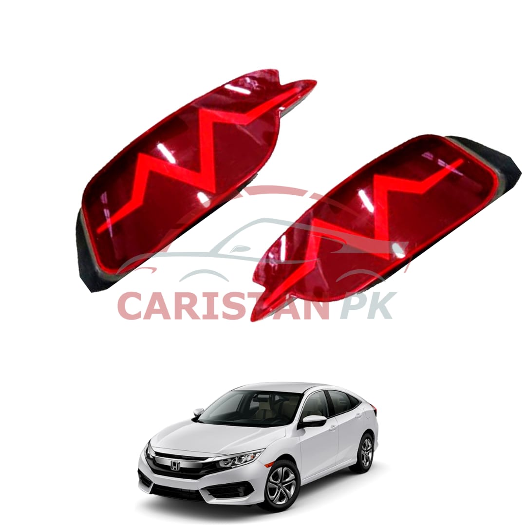 Honda Civic Heartbeat Style Rear Brake Lamp Pure Red 2016-21