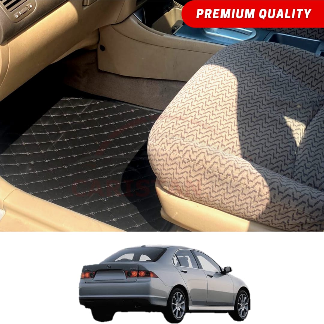 Honda Accord Flat Style 7D Floor Mats Black 2002-06