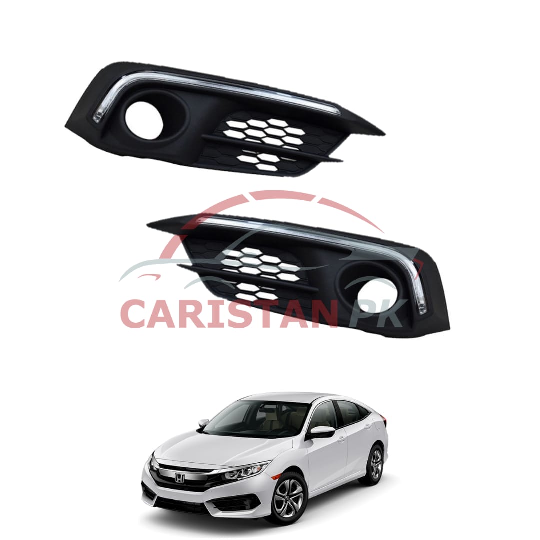 Honda Civic Fog Lamp Glowing DRL Cover 2016-21