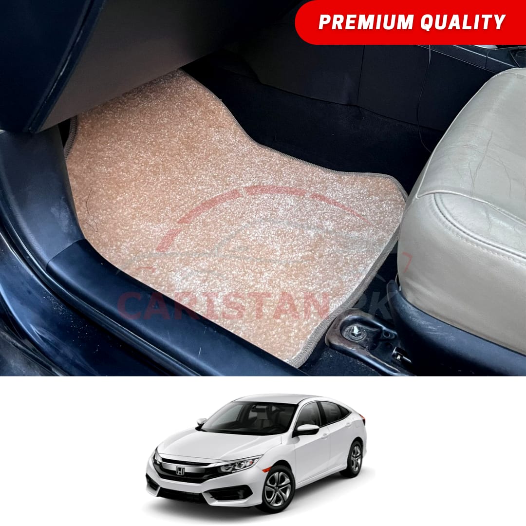 Honda Civic Premium Carpet Floor Mats Beige 2016-21