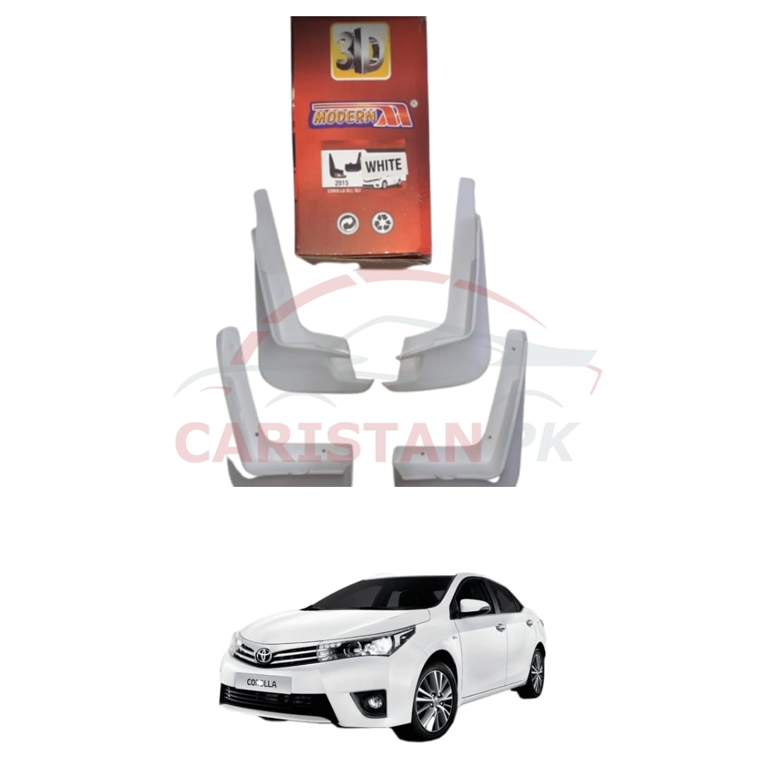 Toyota Corolla Mud Flaps Splash Guards White 2014-23