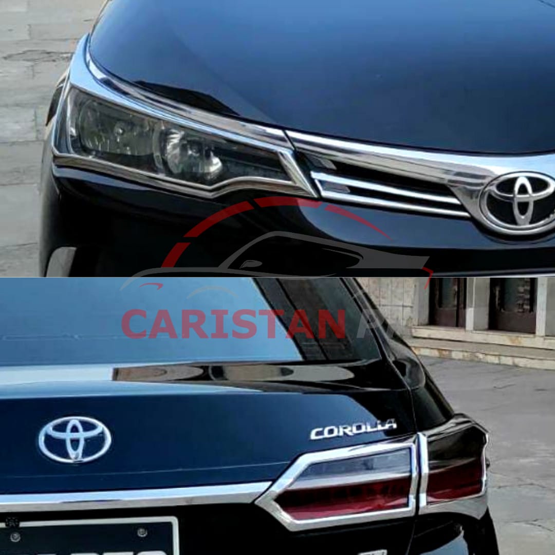 Toyota Corolla Headlight Backlight Chrome Cover Set 2017-23