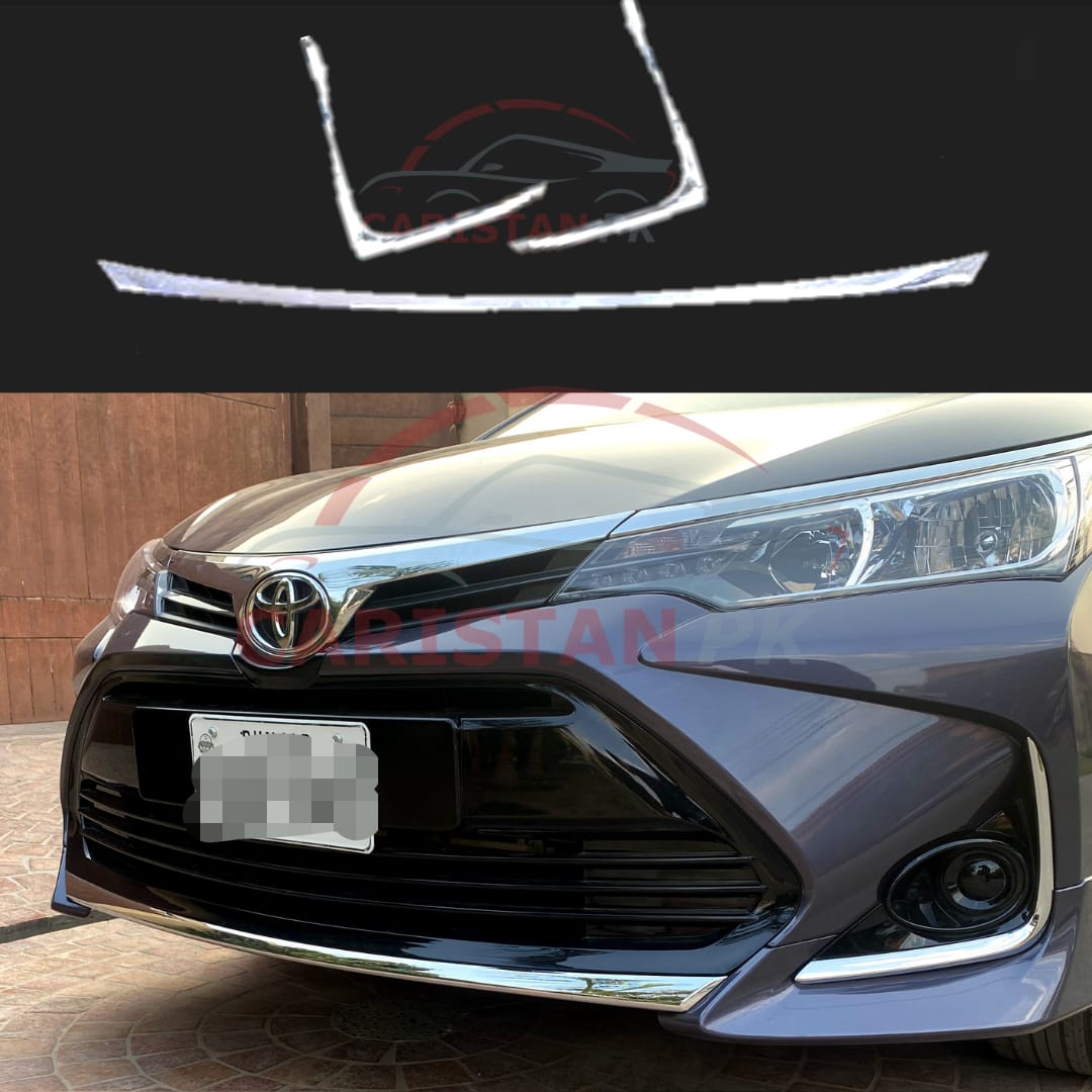 Toyota Corolla X Bumper Chrome Trim 3 Piece