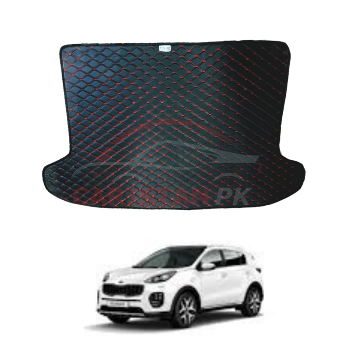 KIA Sportage 7D Trunk Protection Mat Black With Red Stitch