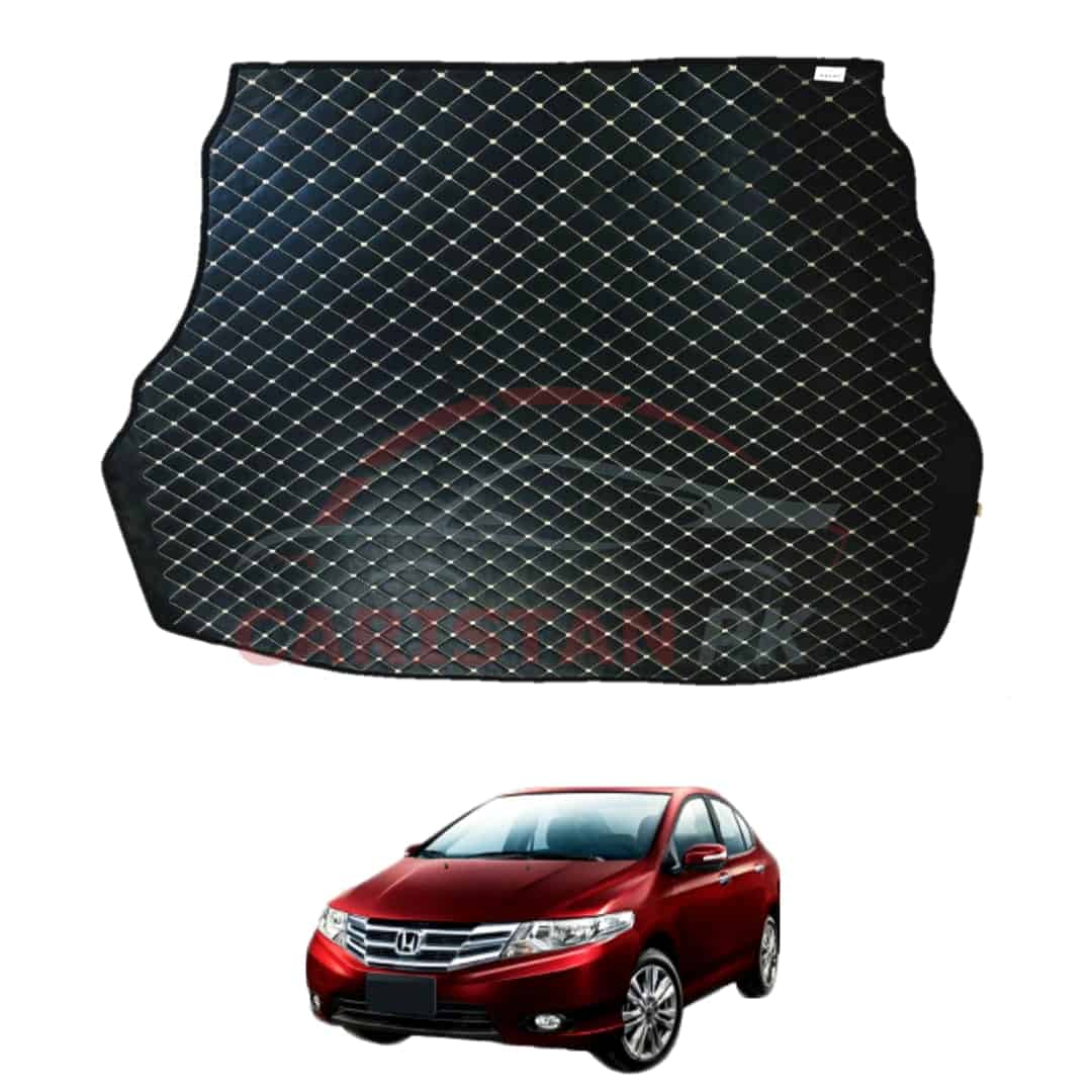 Honda City 7D Trunk Protection Mat Black With Beige Stitch 2009-21
