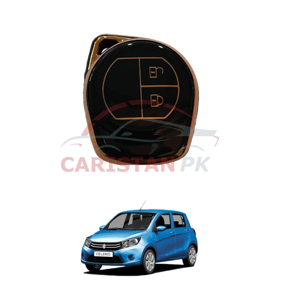 Suzuki Cultus TPU Plastic Key Cover Black Golden 2017-23