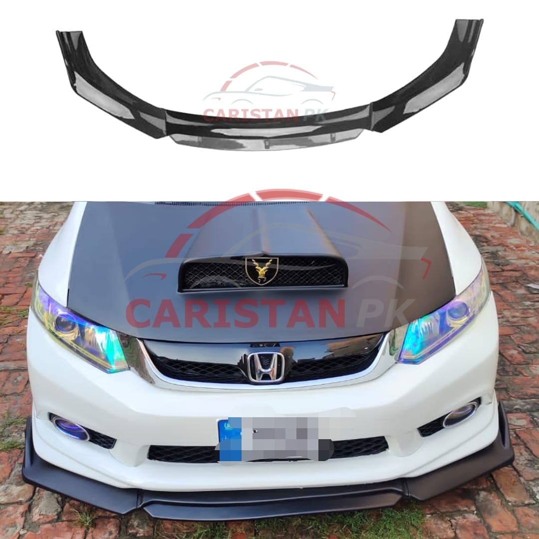 Universal Sedan Front Bumper Splitter 3 Piece Matt Black