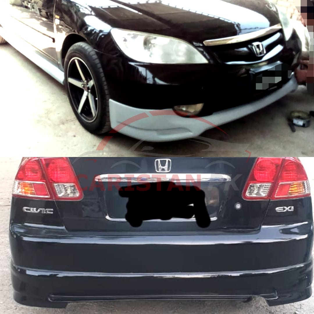 Unpainted Honda Civic High-Grade Fiber Glass Body Kit 2001-05 2 Pc