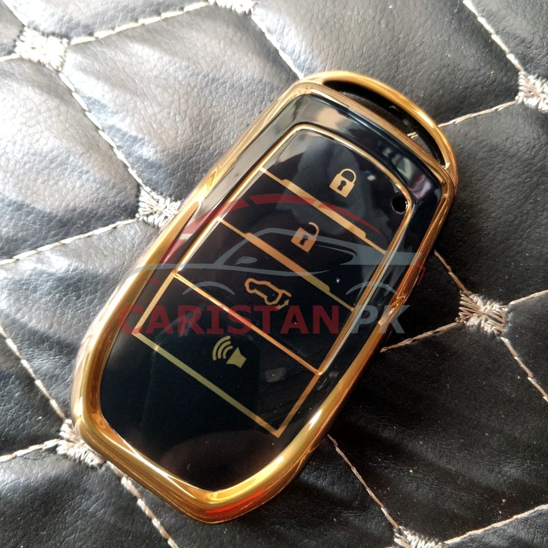 Hyundai Sonata TPU Plastic Protection Key Cover Black Golden