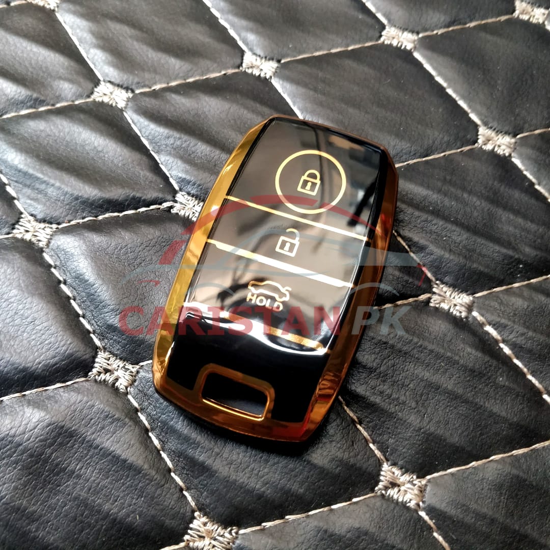 KIA Sportage TPU Plastic Protection Key Cover Black Golden