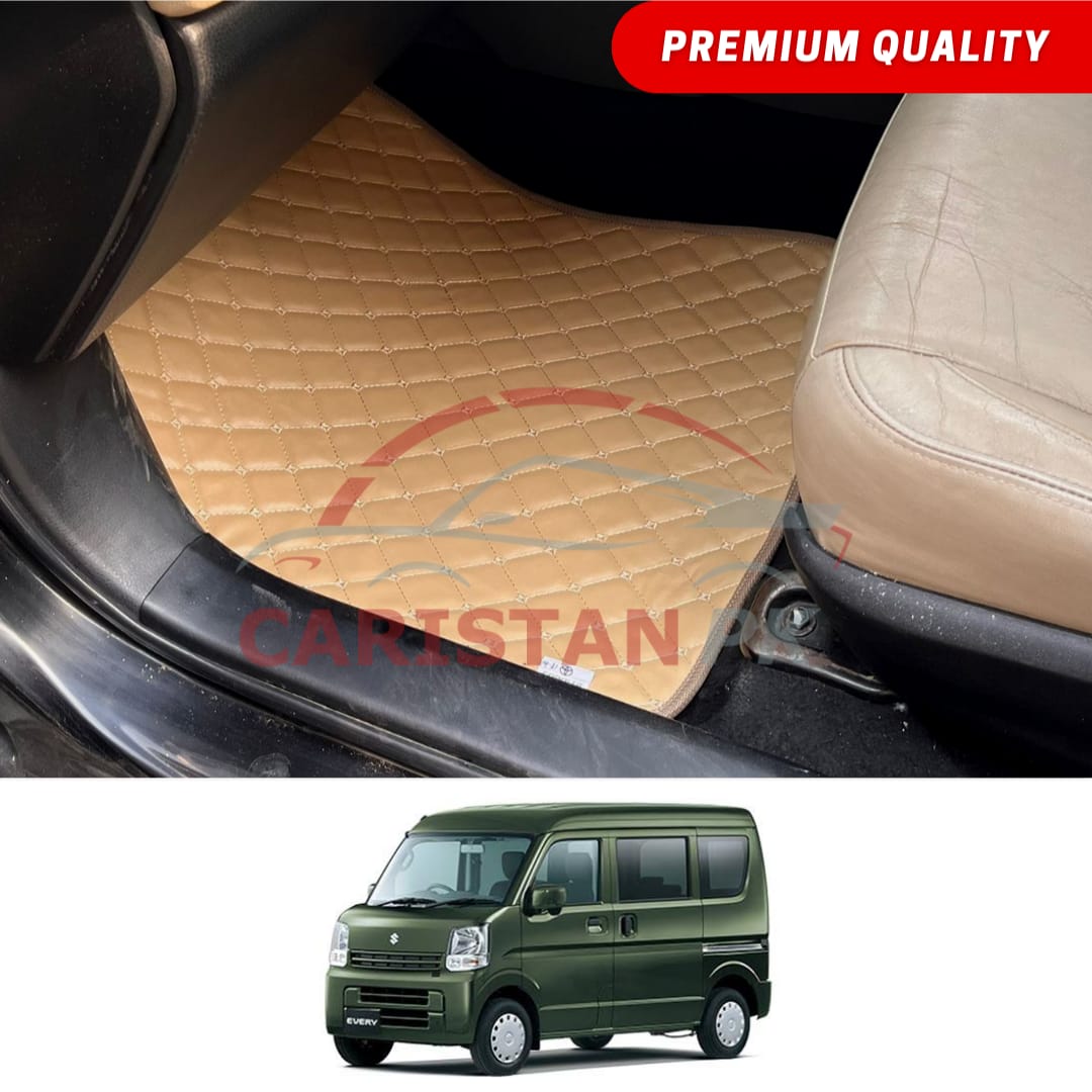 Suzuki Every Flat Style 7D Floor Mats Beige Stitch 2019-22
