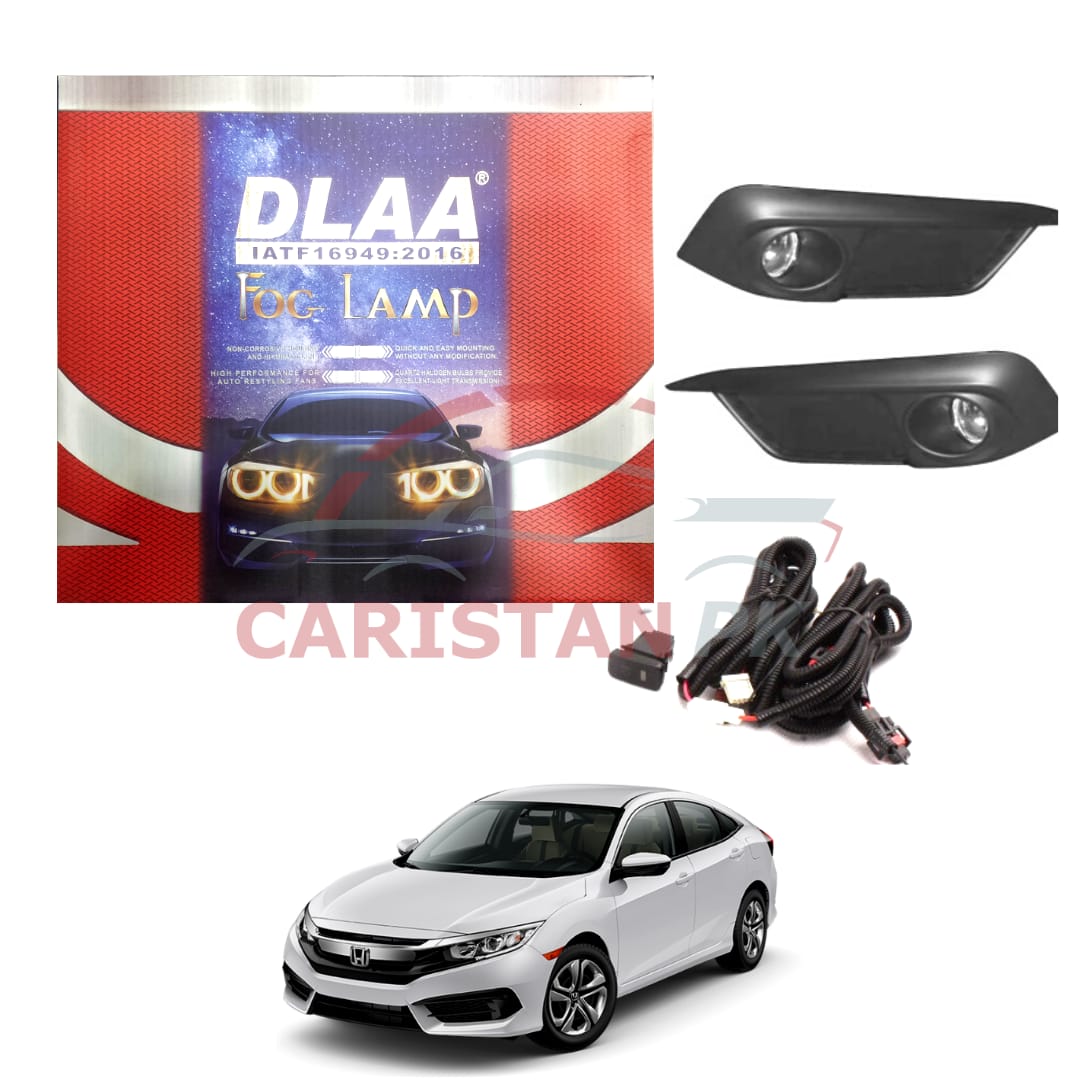 Honda Civic DLAA Chrome Fog Lamp Bumper Light 2016-21