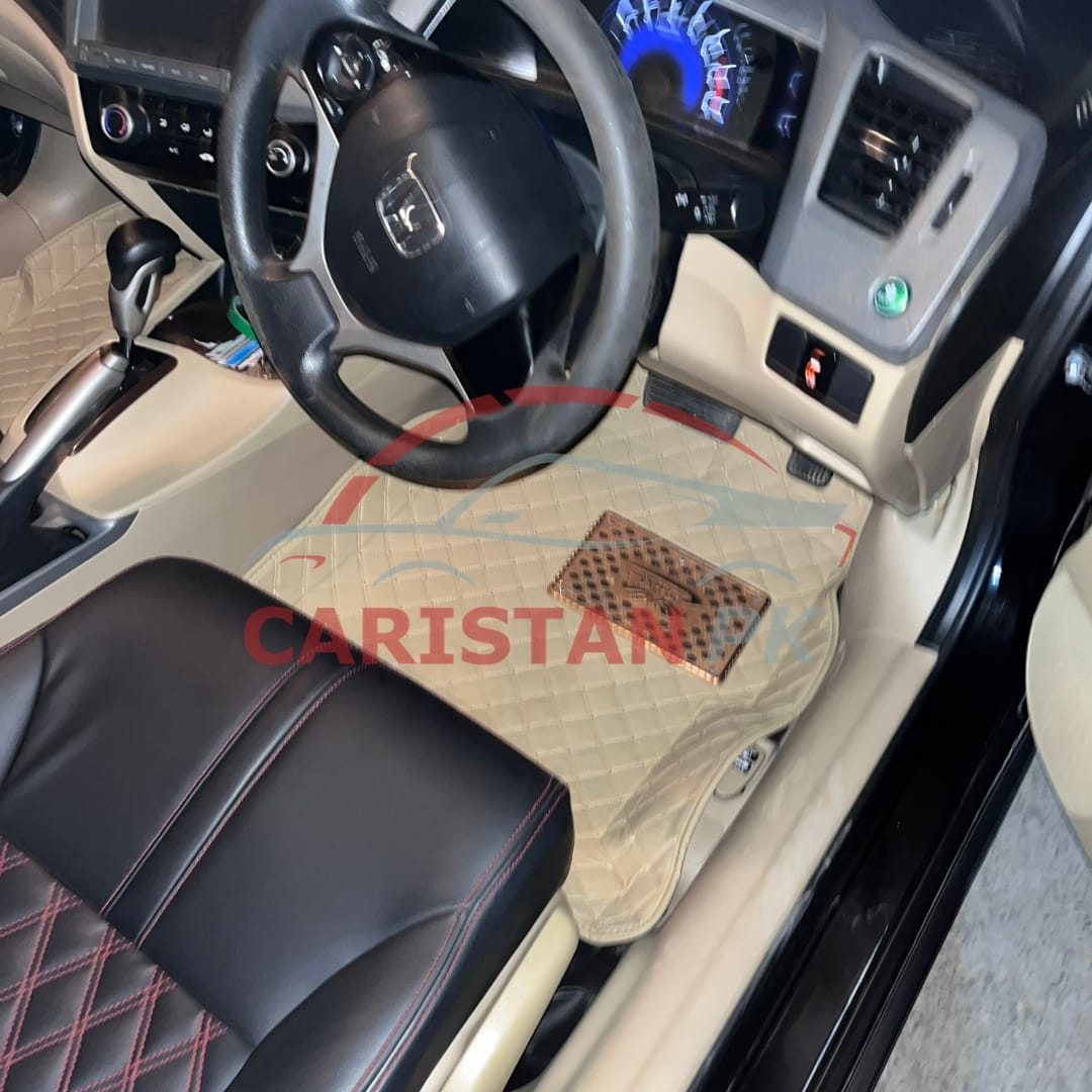 Honda Civic Rebirth 7D Floor Mats Beige Hard Design