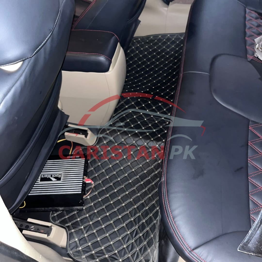 Honda Civic Rebirth 7D Floor Mats Black With Beige Stitch Hard Design