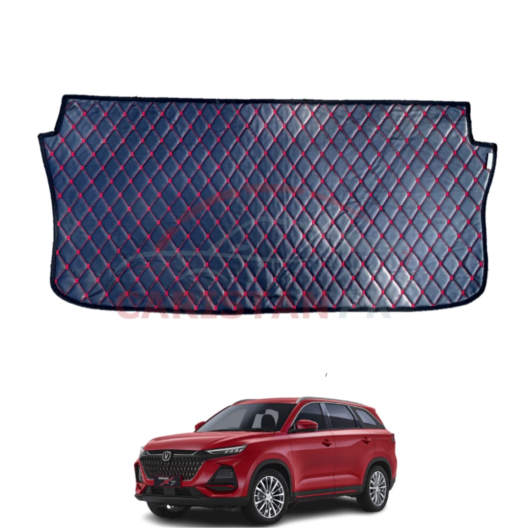 Changan Oshan X7 7D Trunk Protection Mat Black With Red Stitch
