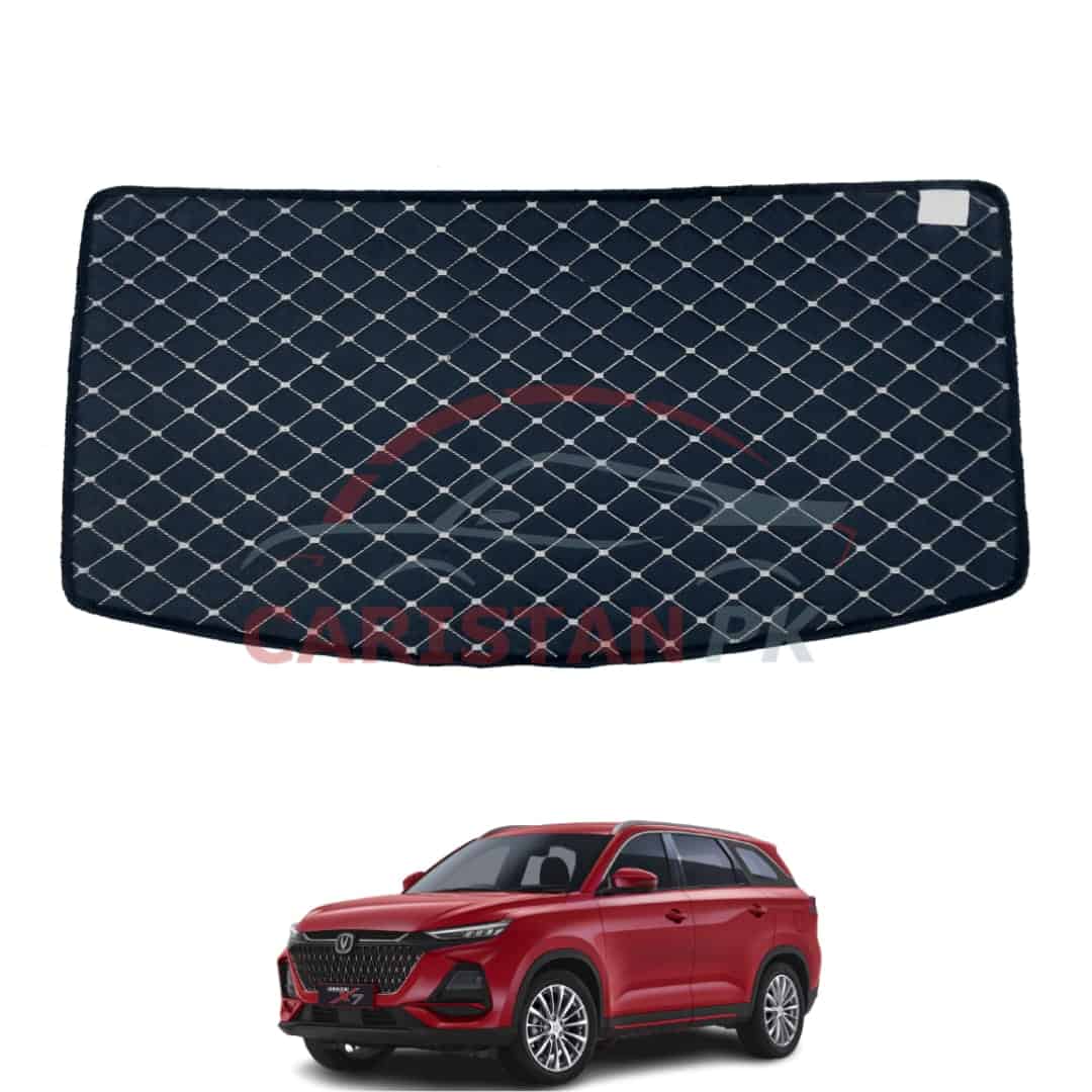 Changan Oshan X7 7D Trunk Protection Mat Black With Beige Stitch