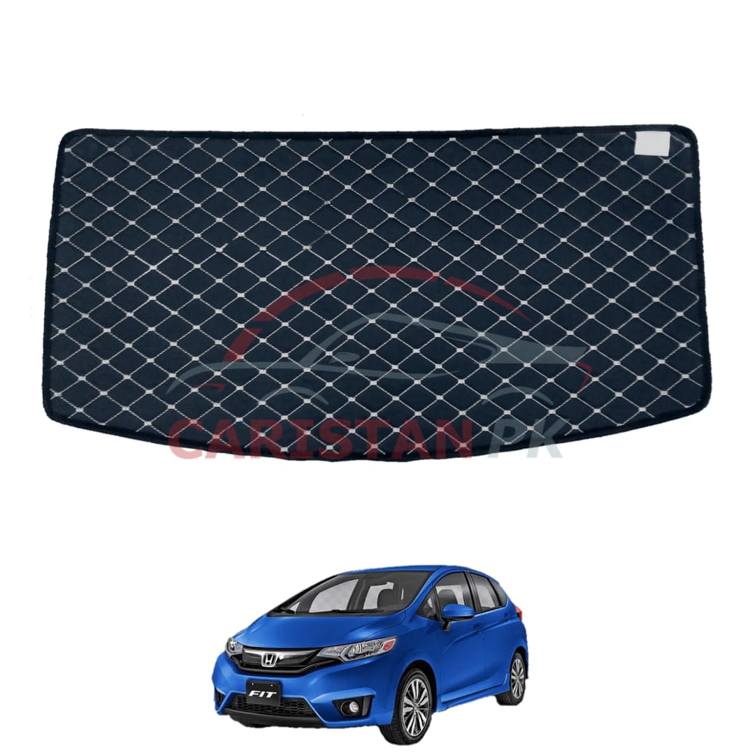 Honda Fit 7D Trunk Protection Mat Black With Beige Stitch 2014-19