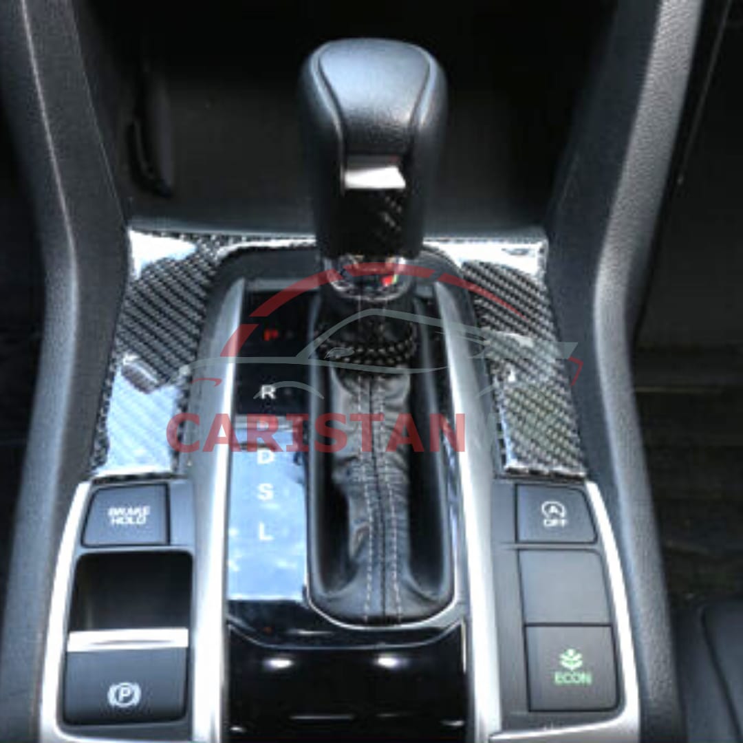Honda Civic Inner Gear Trim U Shape Carbon Fiber 2016-21