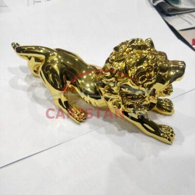 Lion Sculpture Golden For Car Dashboard